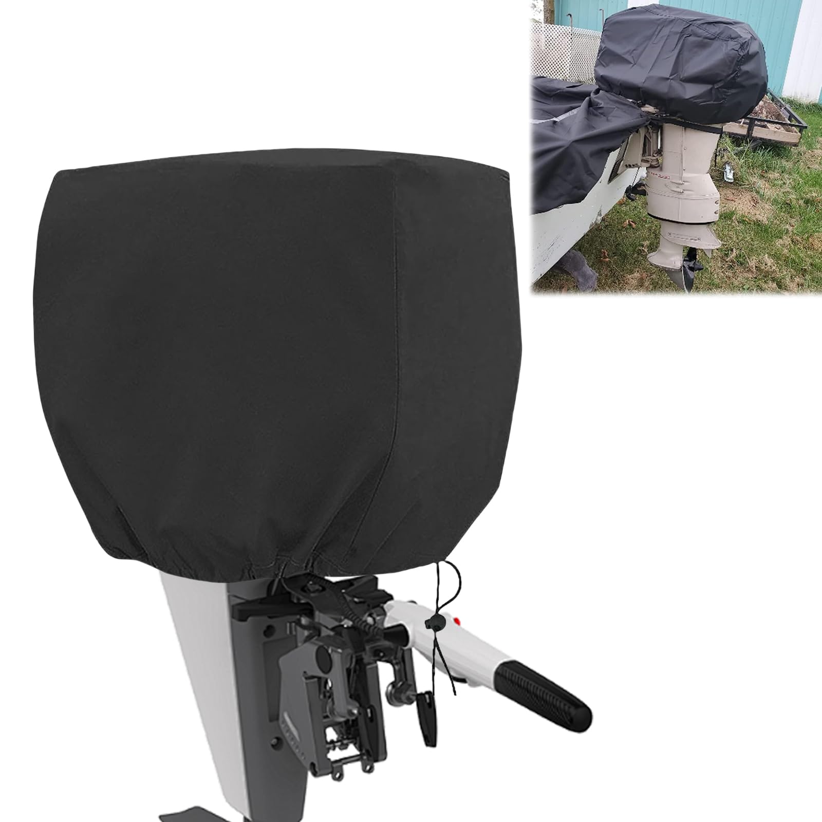 PRITOK Housse Demi-Couverture Moteur Hors-Bord 100-150CV - Oxford 600D Imperméable, Protection 74x45x58 Cm
