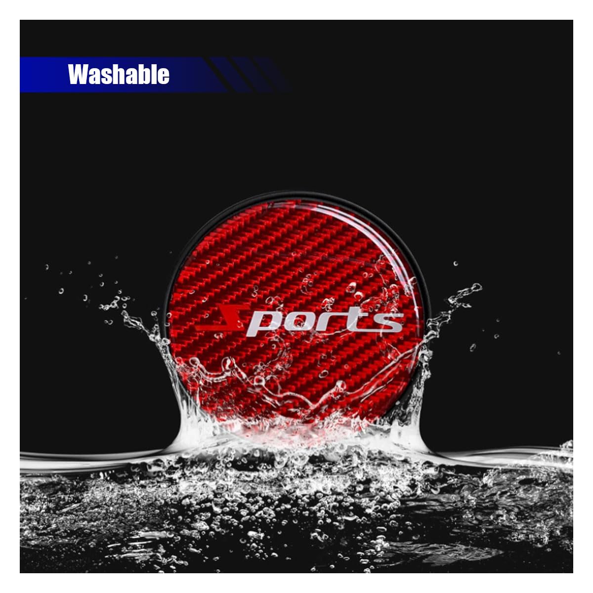 2PCS Car Cup Holder Coaster 2 85 Inch Carbon Fiber Cup Holder Insert Coaster Pad Non-Slip Embedded Cup — view 5