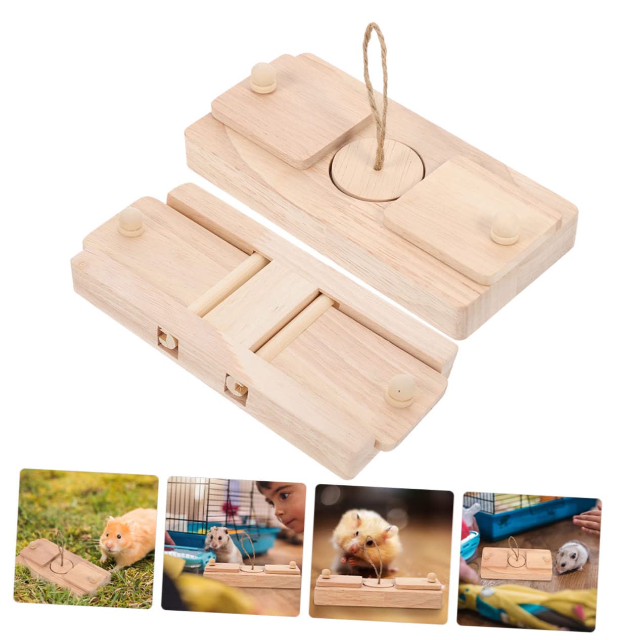 Holzspielzeug Für Hamsterfutter Und Leckerlis 2er-Set Versteckspielzeug Für Hamsterkäfig Zur Futtersuche