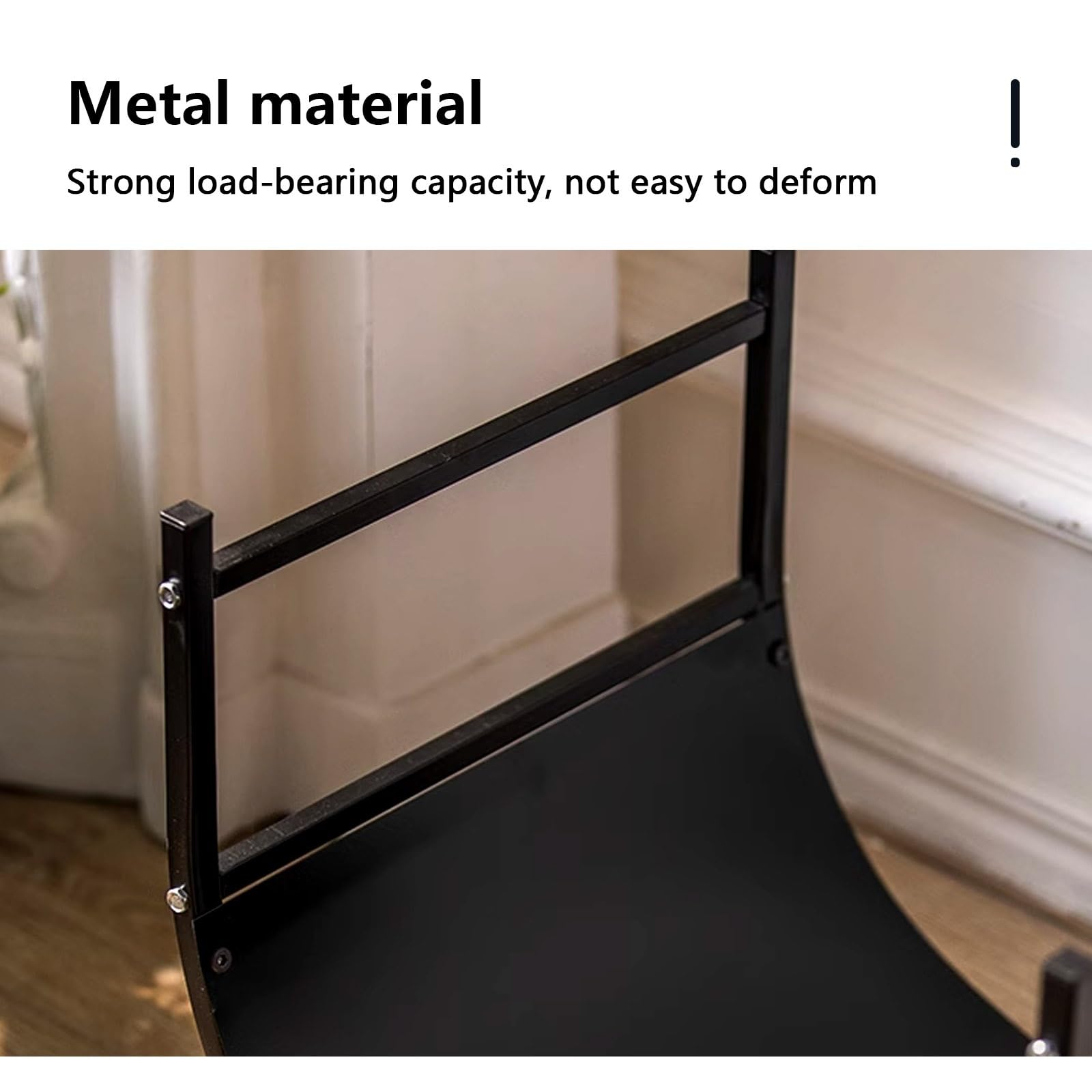 Estante leña Metal, leñeras de Interior, Fuerte Capacidad de Carga, Soporte para Leña de Interior, ventilación, Estante para Troncos Curvado, Fácil de Montar, Uso Interior y Exterior