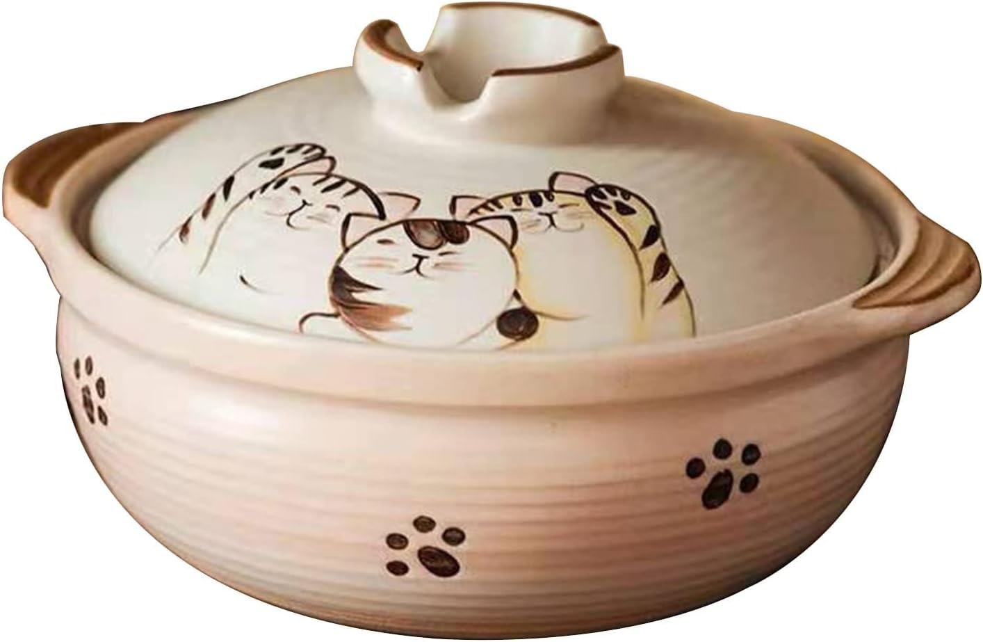 BKHsgDXJ Clay pots for cooking, Casserole Banko Earthenware Clay Pot for ShabuCeramic Hot for Steaming Simmering Slow Stewing(2.8L)