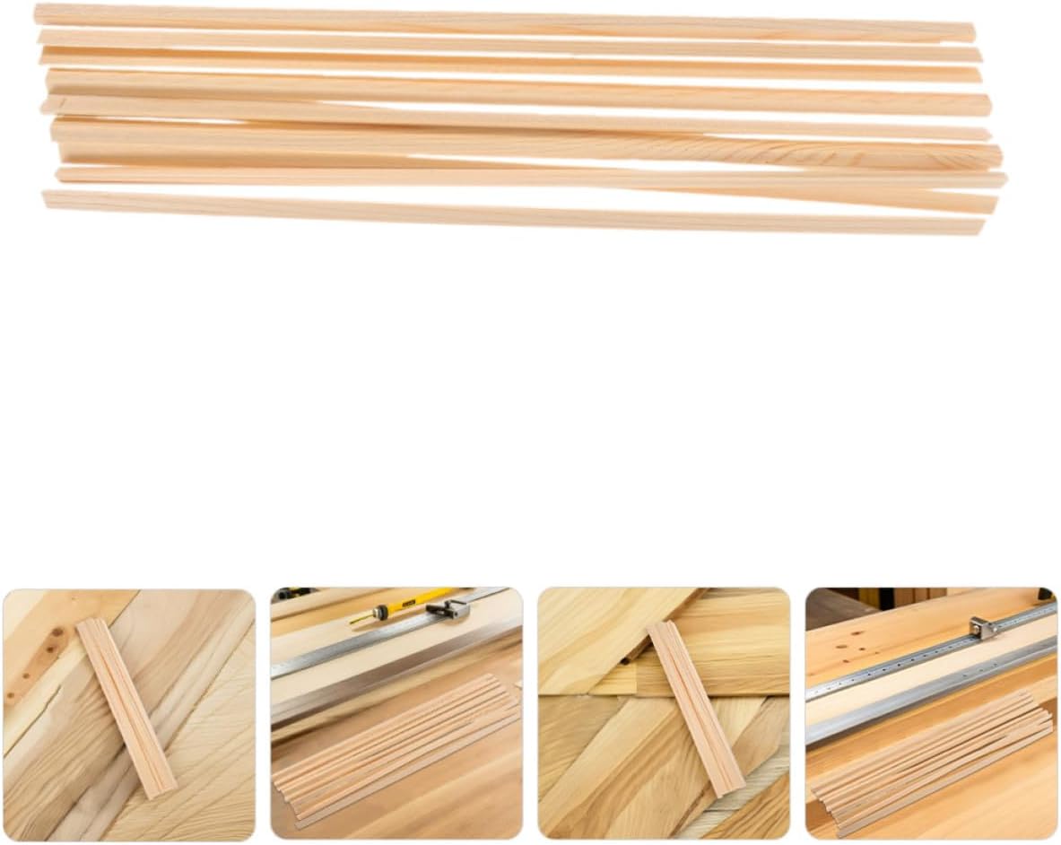 15pcs Triangle Wood Trim for DIY Models and Window Screen Edges Beige
