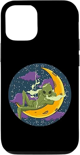 Funda de regalo para iPhone 14 Pro Alien Smoking Moon Weed ET Outer Space Galaxy Cannabis