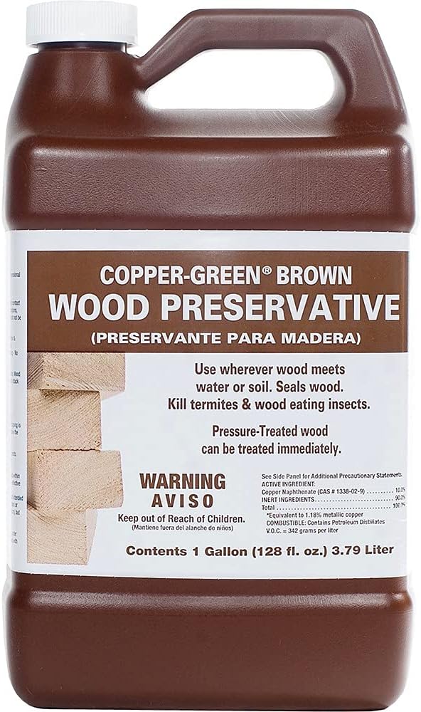 4-Pack of 1 gal Green Products 33001 Copper‐Green Brown Wood Preservative