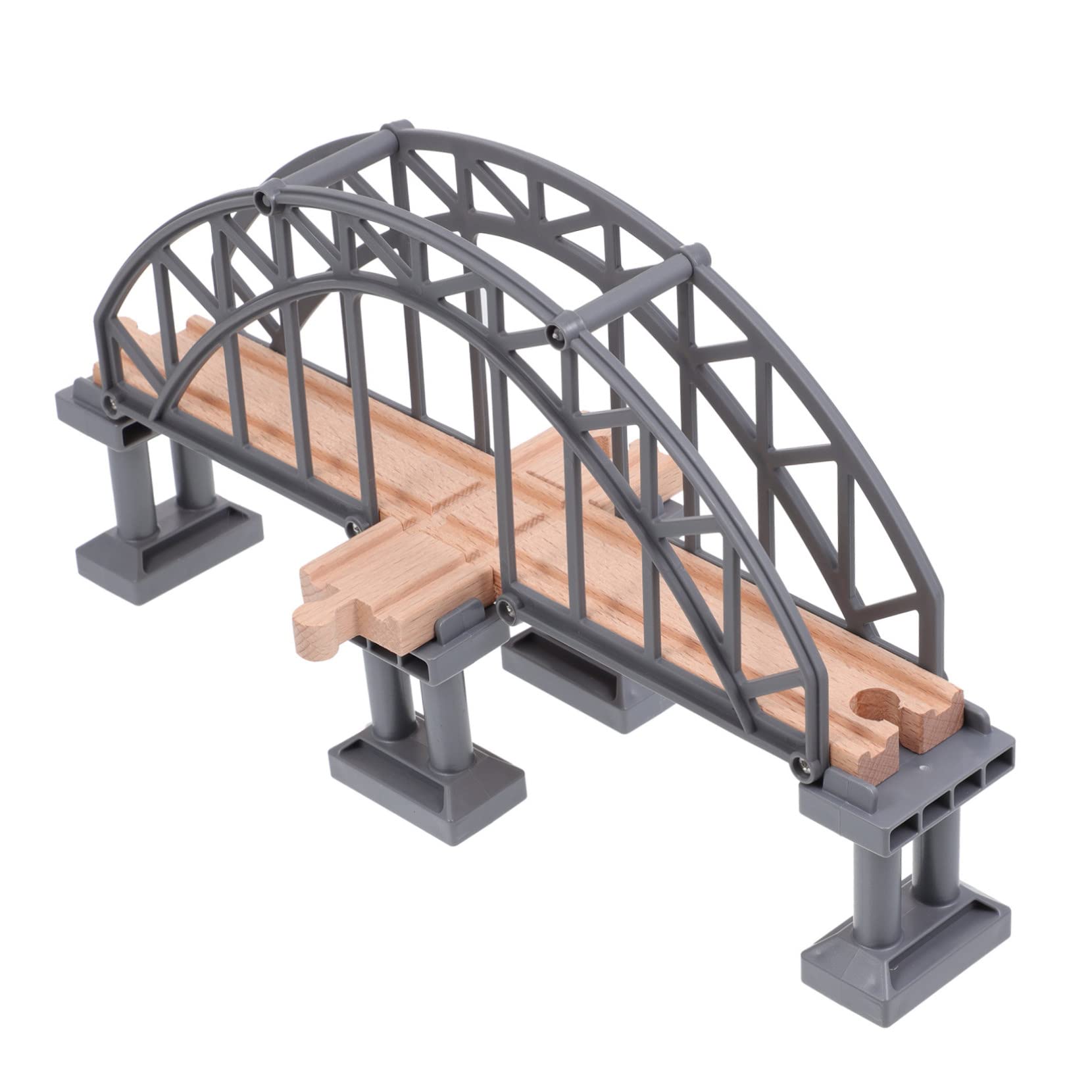 Pont pour train miniature UKCOCO accessoire rail bois - 8