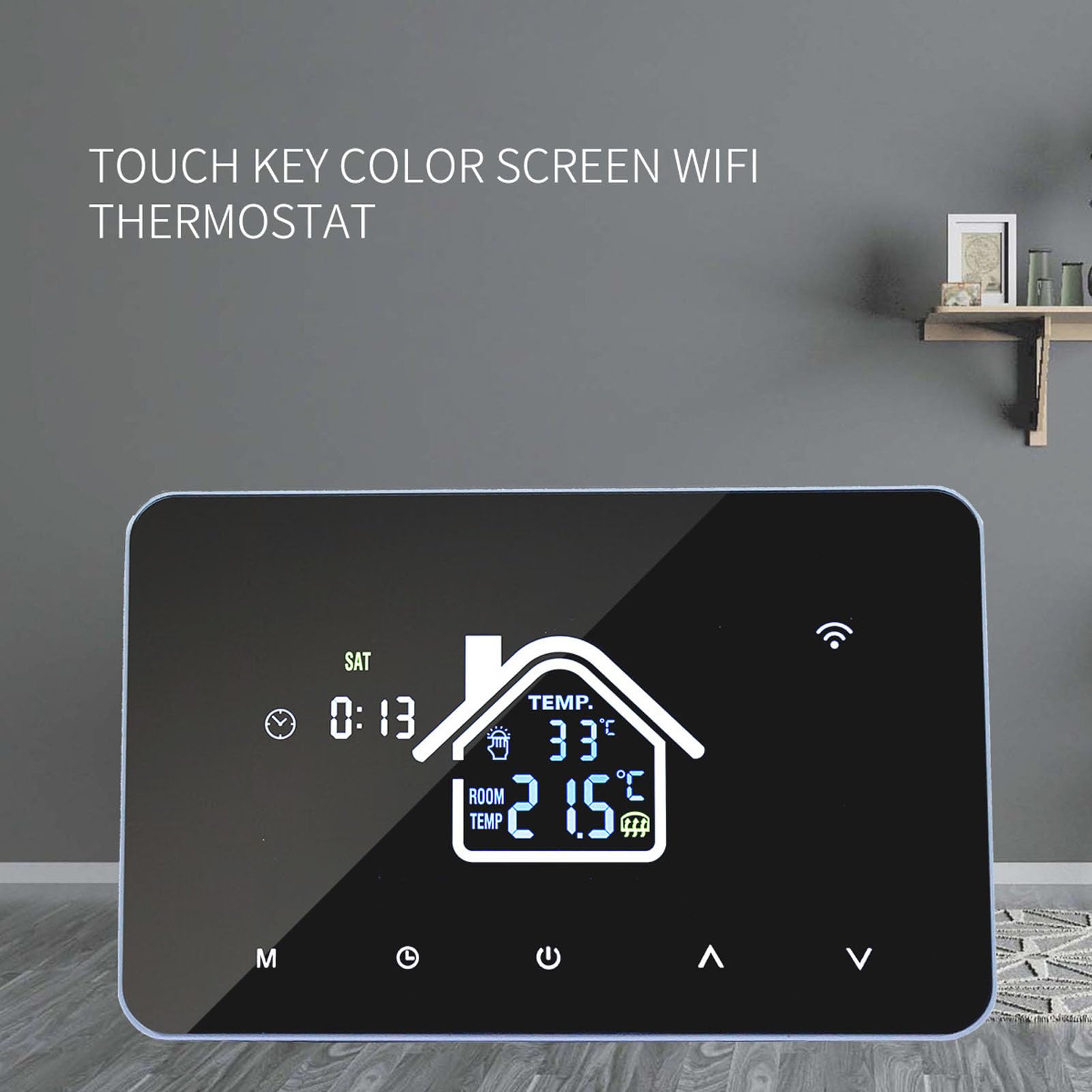 Yunseity Intelligenter Thermostat, 16 a, 4,3-Zoll-Touchscreen, Programmierbarer Digitaler Thermostat, Temperaturregler MIT App-Steuerung FUR FUßBODENHEZUNG (WiFi)