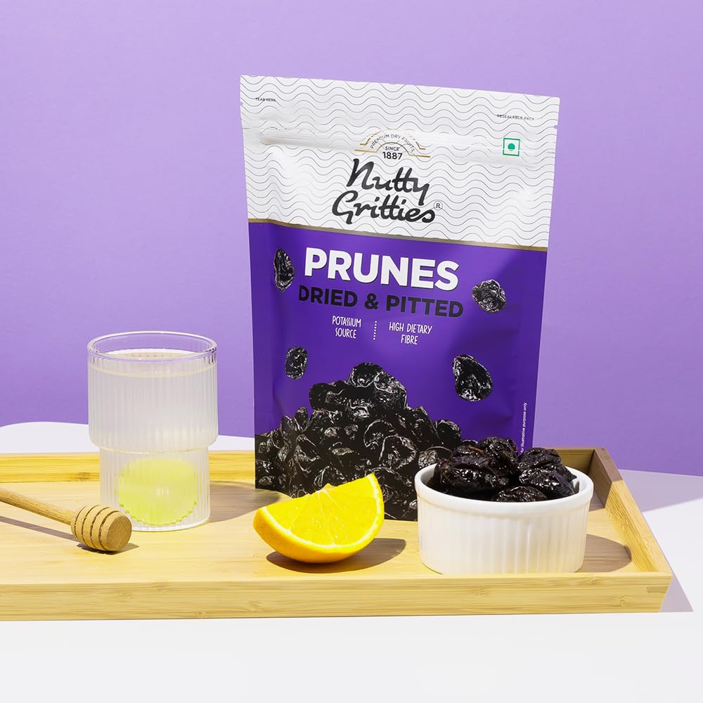 Nutty Gritties California Pitted Prunes 200g | Dried Fruit Plums | Naturally Sweet & Juicy | High in Fiber | Healthy Snack | Re-sealable Pouch 4