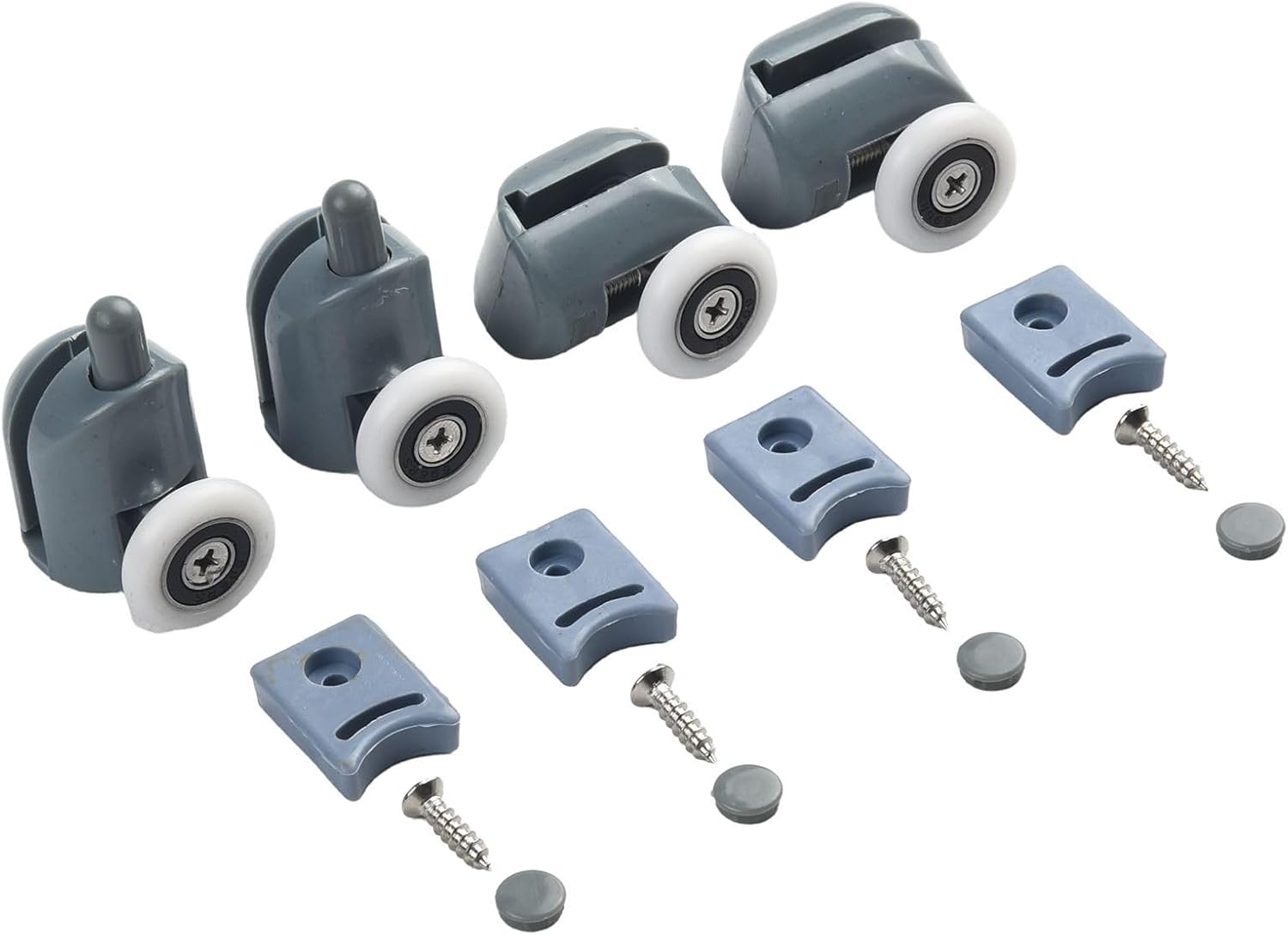 Complete Pack of Adjustable Shower Door Rollers (4 Total) Equipped with Swivel Functionality at a Diameter of 23mm