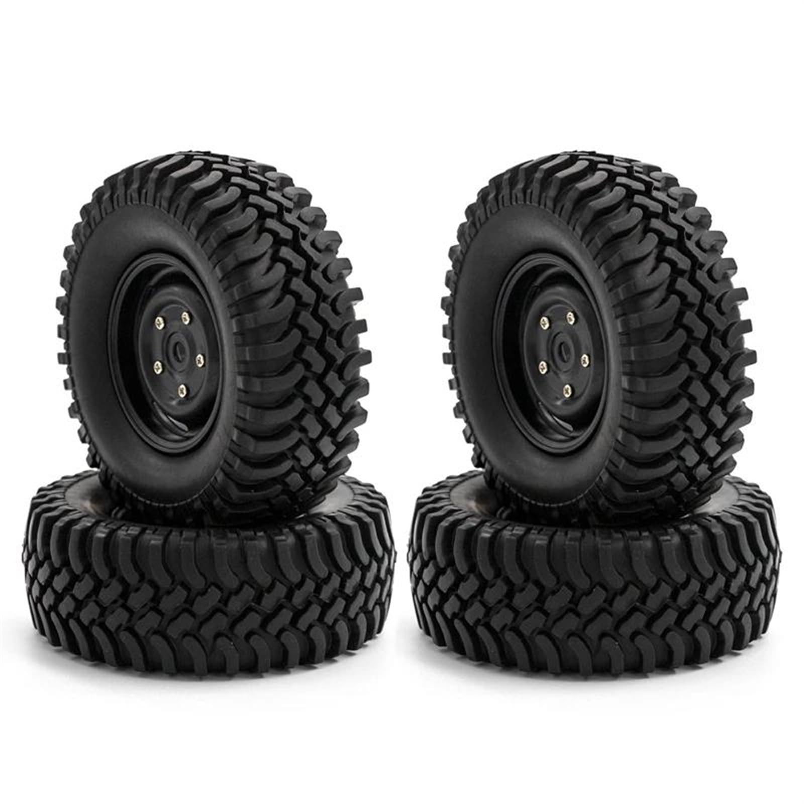 RC Pneus Jante Compatible avec TRX4 pour Axial SCX10 90046 SCX10 III AXI03007 Kit 4 Pièces 110 * 37mm 1.9 Pouces Jante Et Pneus 1/10 RC Voiture sur Chenilles