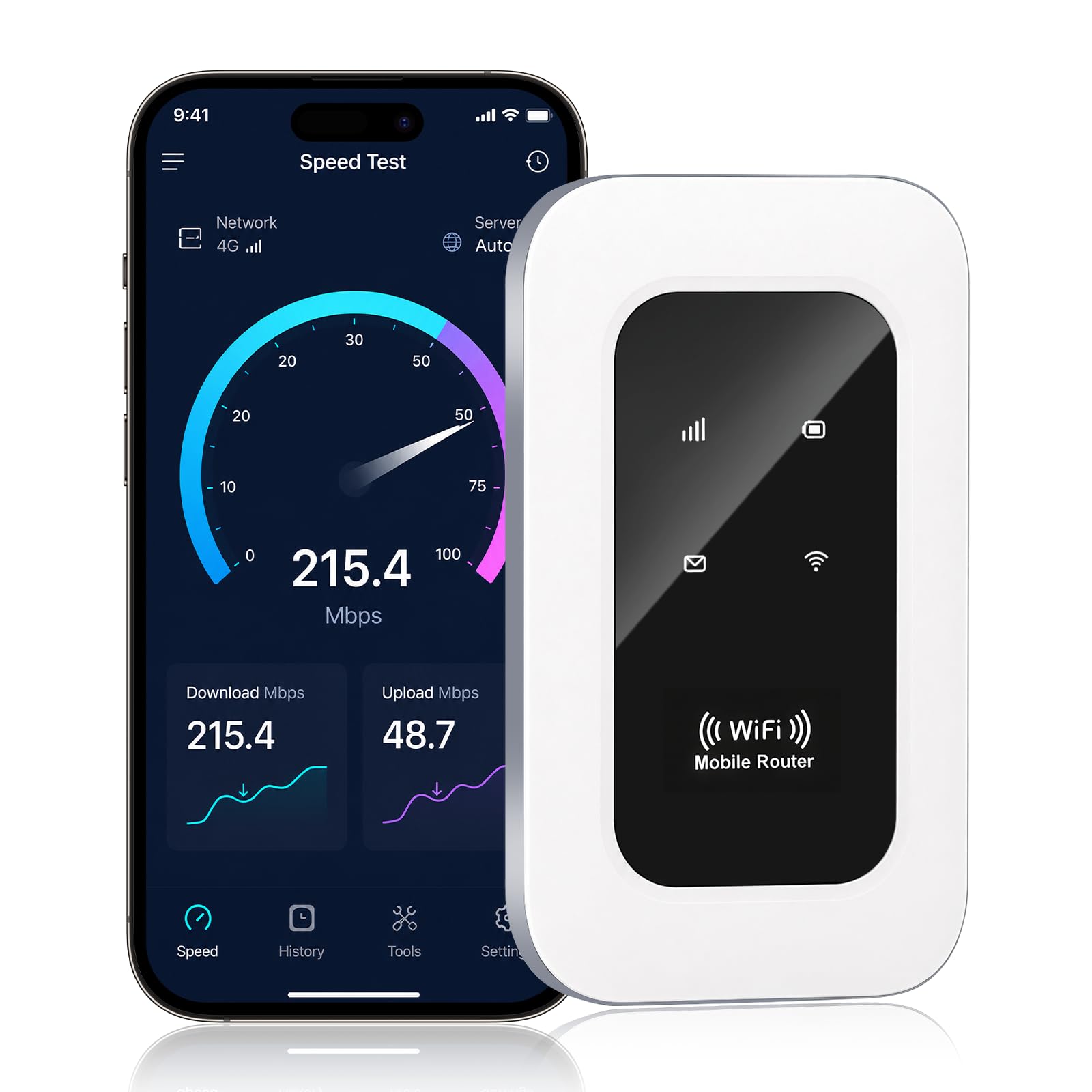 4G LTE Routeur Portable WiFi, Batterie 20h, Jusqu'à 26 Appareils | Batterie Amovible 2100mAh, Charge Type-C, WiFi 6 2,4 GHz, Cryptage WPA2, pour Voyage/Camping/Travail