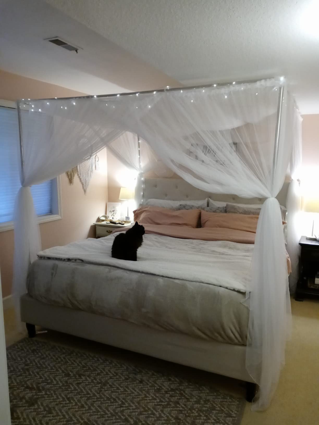 12/mo Finance Mengersi Canopy Bed Frame Post Queen Size Stainless