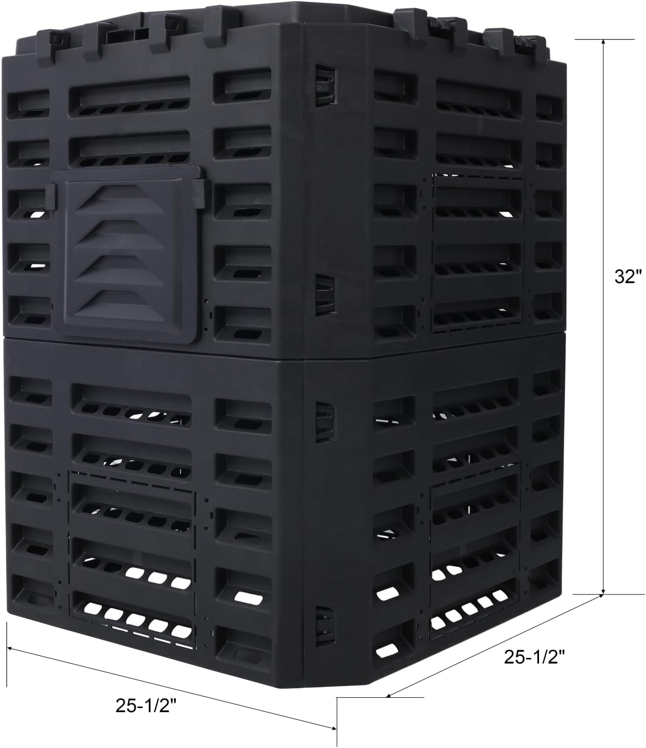 Dawn Garden Composter Bin Made from Recycled Plastic – 90 Gallons (340Liter) Large Compost Bin - Create Fertile Soil with Easy Assembly, Lightweight, Aerating Outdoor Compost Box, YYUE-240610-81