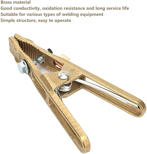 Miniatura 3 de Abrazadera de tierra de latón resistente 260A, tipo A abrazadera de tierra de soldadura para máquinas de soldar, conexión segura