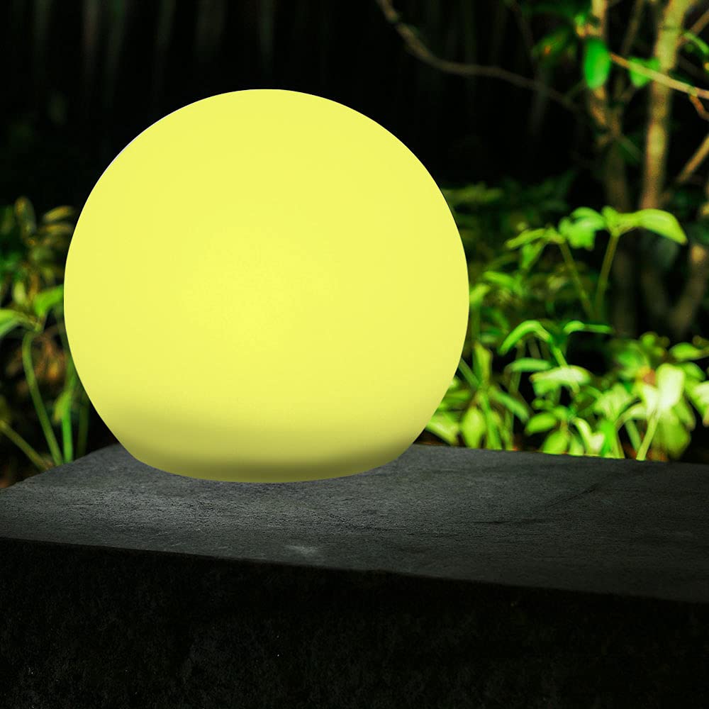 Dapo 2x Hochwertige LED-Außen-Garten-Solar-Kugel-Leuchte BIRTA mit Spieß, USB-Kabel und Fernbedienung, Reichweite 6m, Kunststoff, 2 x LED farbechselnd-tageslichtweiß, IP44, (Durchmesser 25cm)