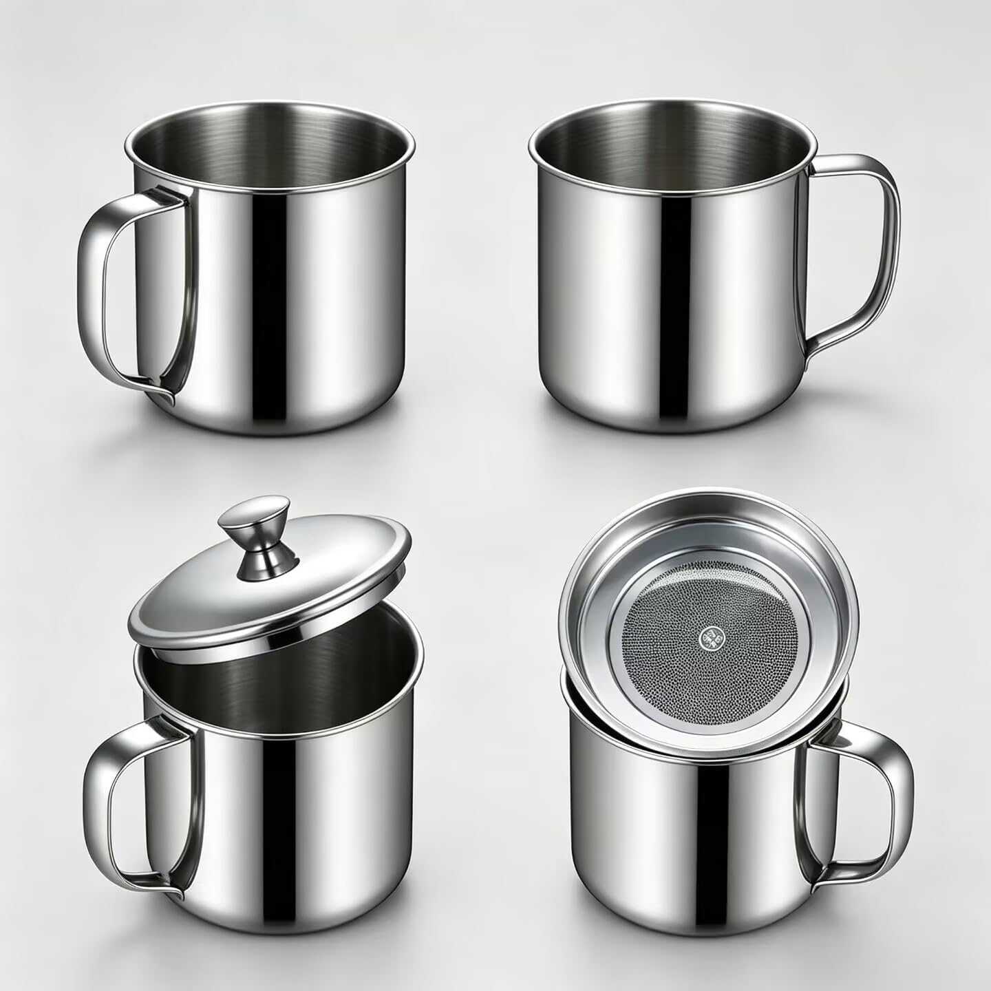 1L oil filter pot stainless steel oil filter jug reusable oil