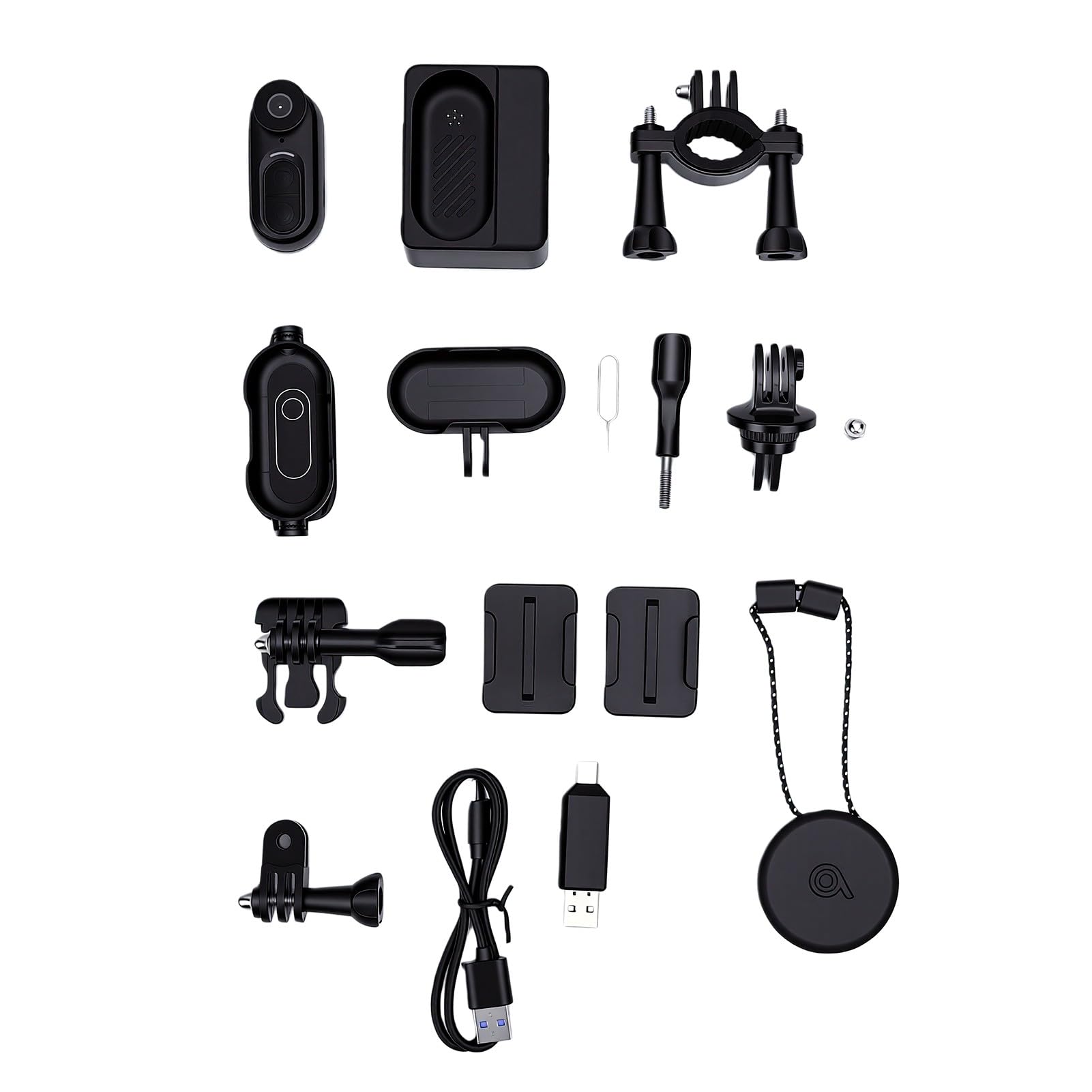 Jectse Action Camera Indossabile 4K, Fotocamera Sportiva Leggera con WiFi e Custodia di Ricarica da 2500 mAh per Supporto per Casco da Ciclismo
