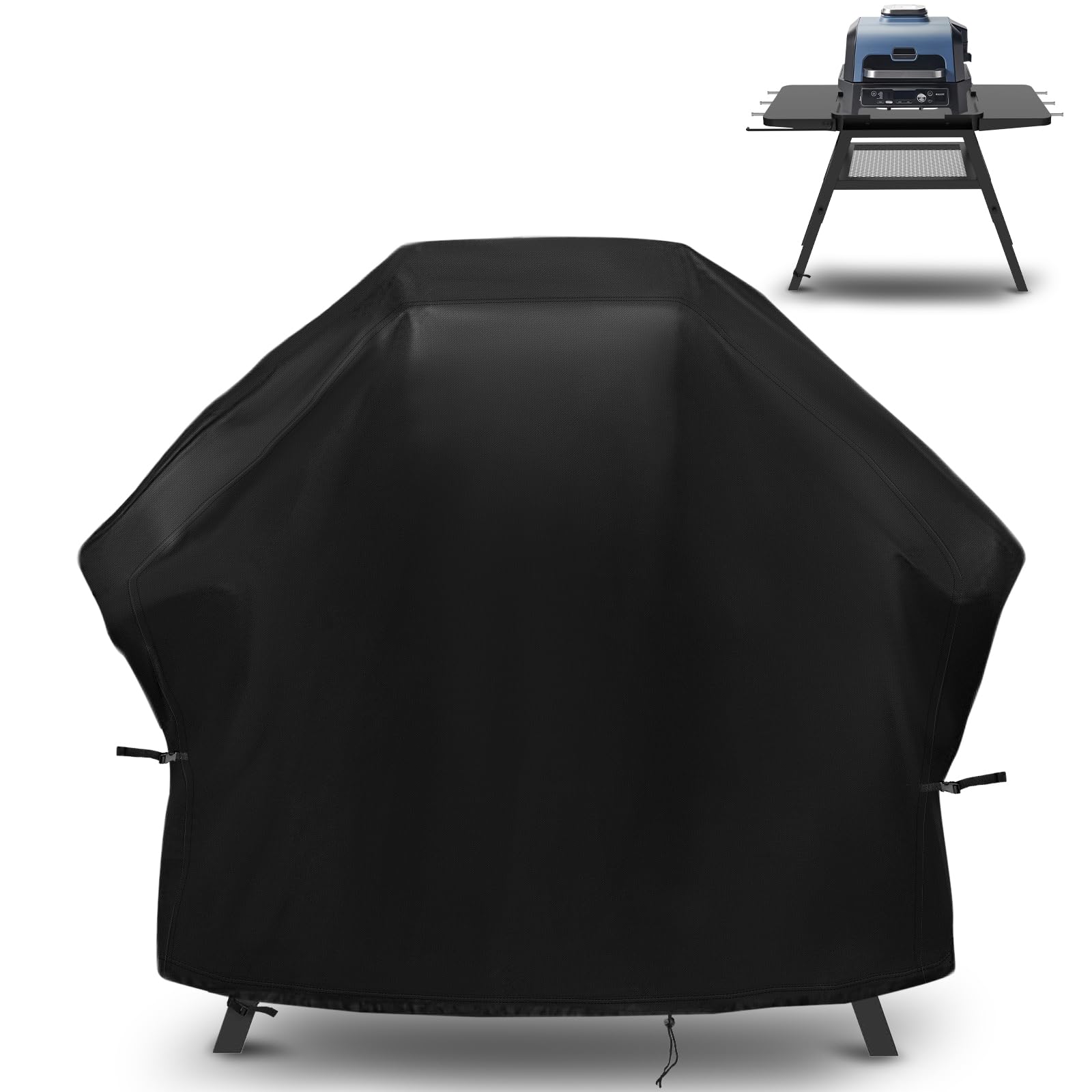 Iptienda Grill Cover,Outdoor BBQ Cover Waterproof for Ninja Outdoor Stand with Two Side Tables,Barbecue Covers with Buckles,BBQ Covers for Ninja Woodfire Grill OG700/800/900/OO100 Series-150x67x102/69 โ image 1