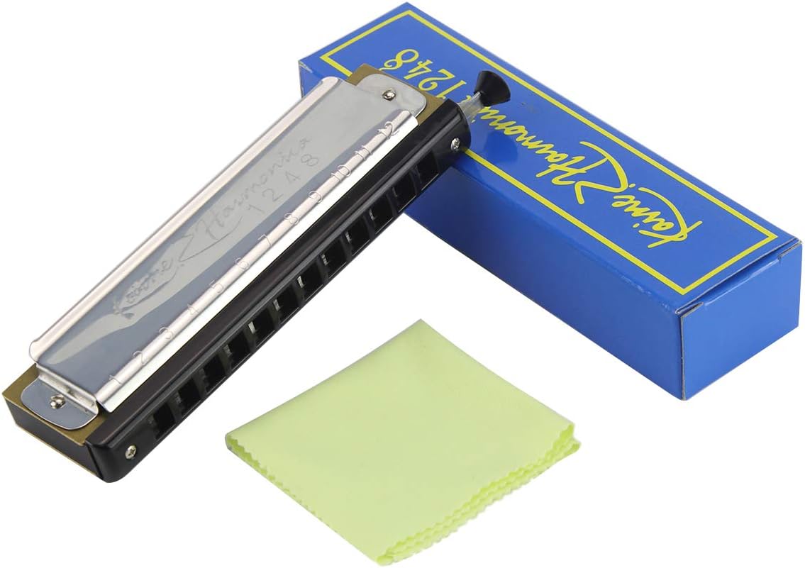 Kaine C Key Chromatic Harmonica 12 Hole 48 Tone Harmonicas Chrome