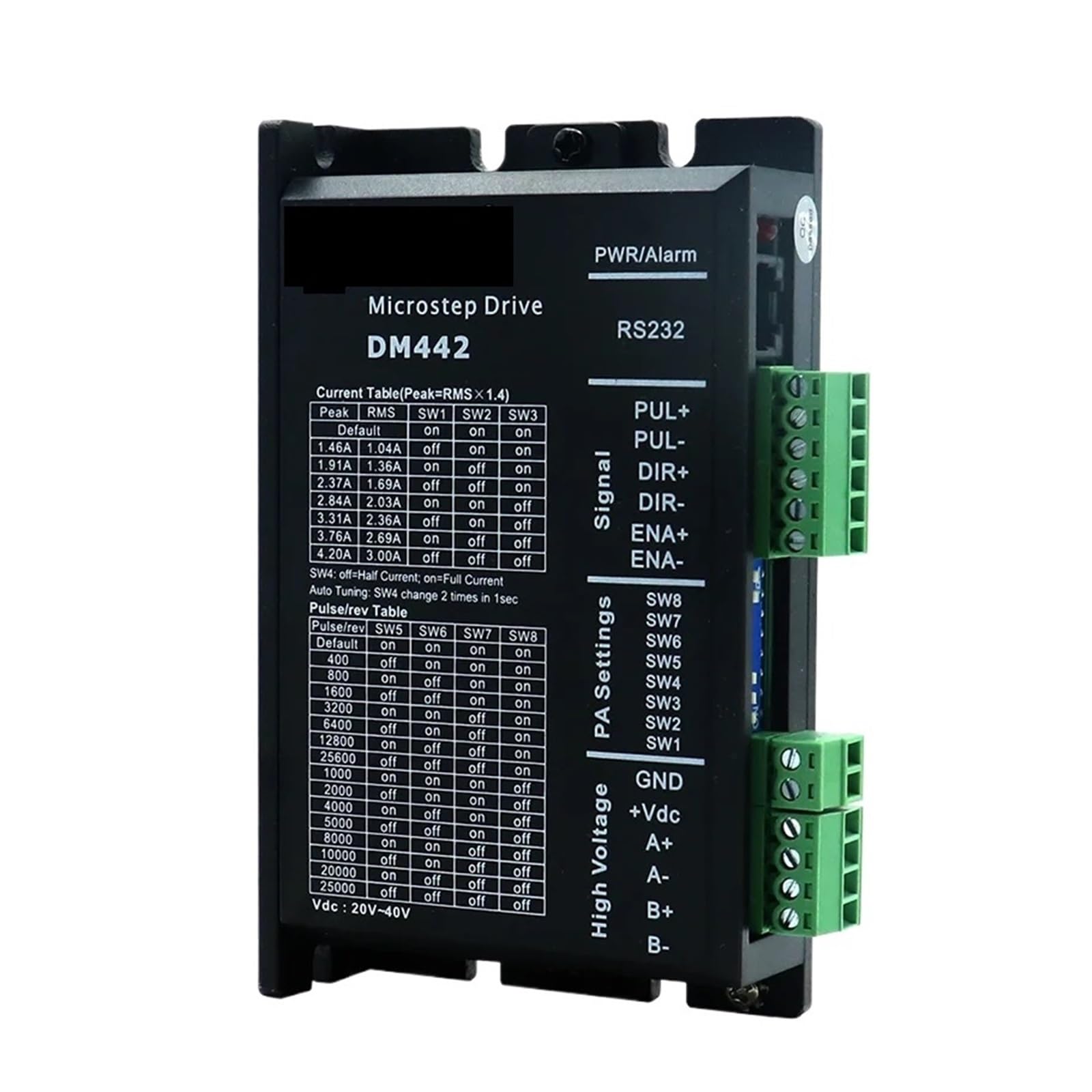 DM442 pilote de moteur pas à pas numérique biphasé boucle ouverte 1,46-4,2A pour Nema 23