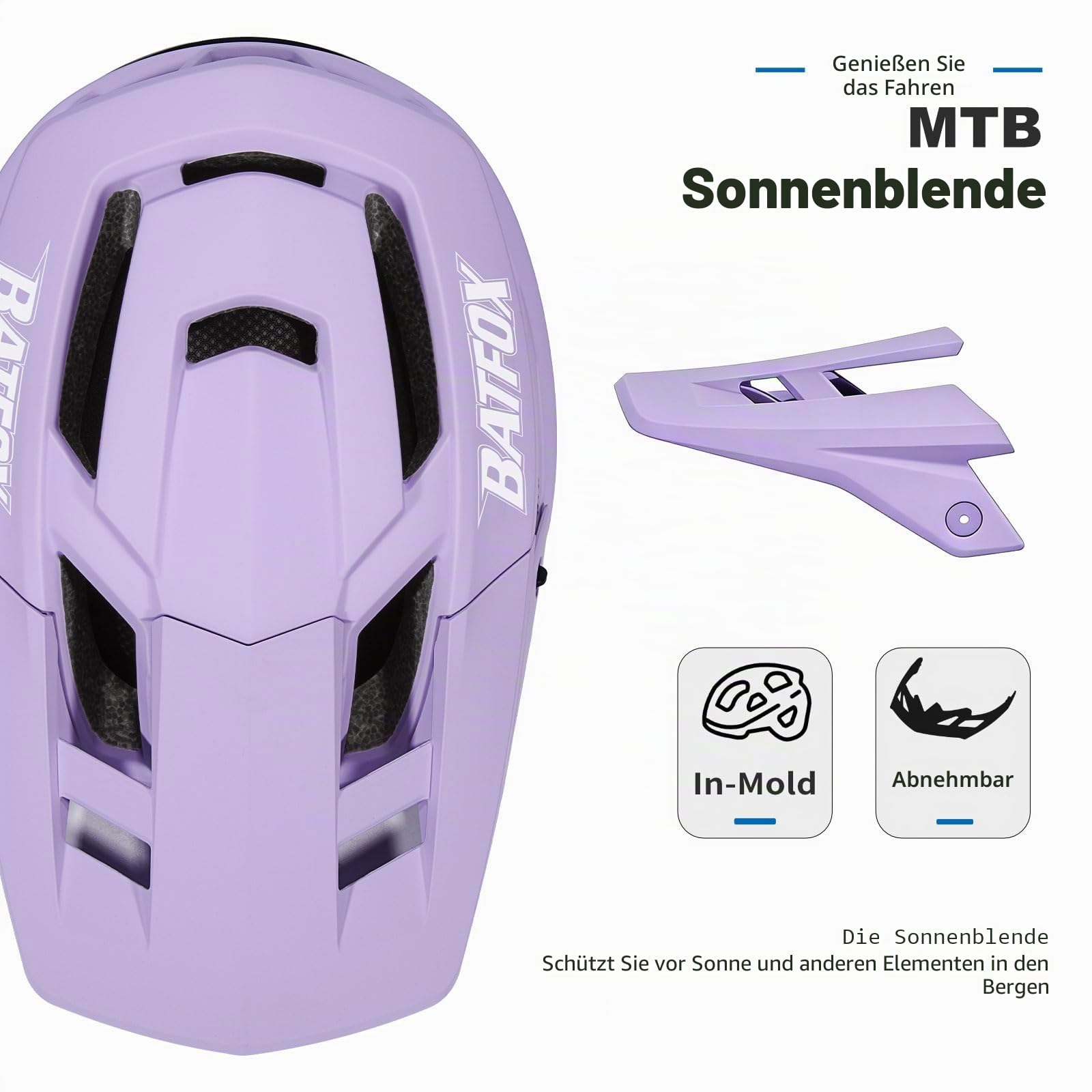 Fahrradhelm Mountainbike Helm Visier Abnehmbar MTB Helme für Herren Damen Erwachsene Jugend