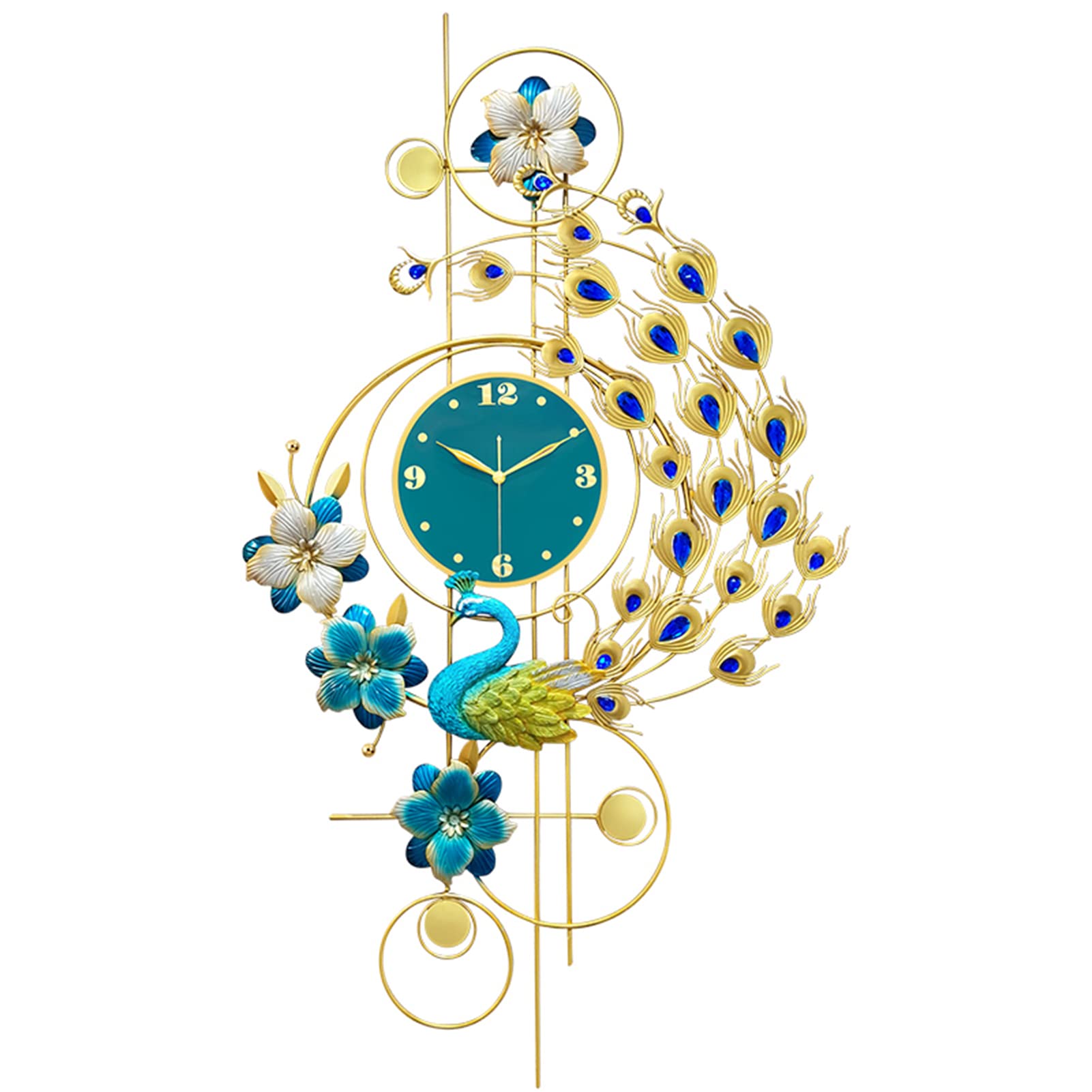 MYUYEE Large for Living Room Silent Movement Bedroom Ative Clock 90 x 50 cm