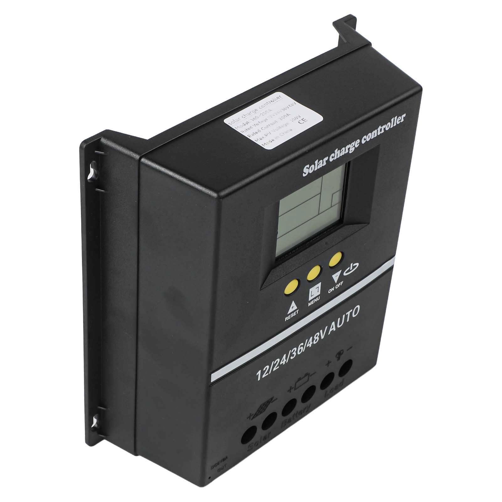 Regolatore di carica solare MPPT da 200 A, 12 V/24 V/36 V/48 V, con display LCD e regolatore di batteria