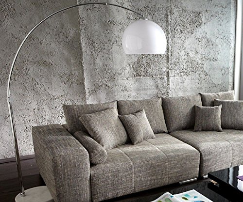 DELIFE Lampe Big-Deal XL Lounge Weiß höhenverstellbar Marmor Bogenleuchte
