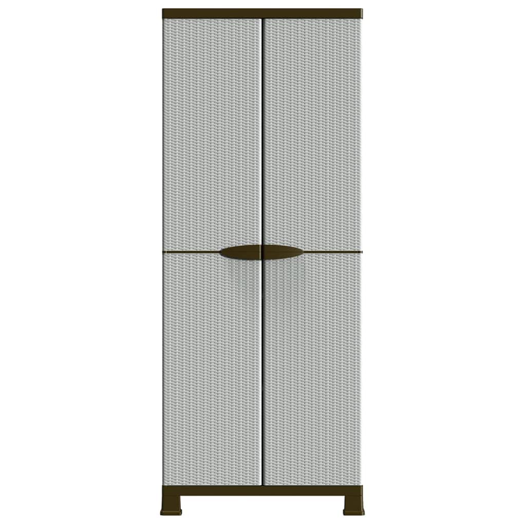 vidaXL Armario Estante Almacenaje Bastidor Servicio Herramienta Organizador Hogar Jardín Patio Oficina Garaje Plástico Diseño de Ratán 68x39x171,5 cm