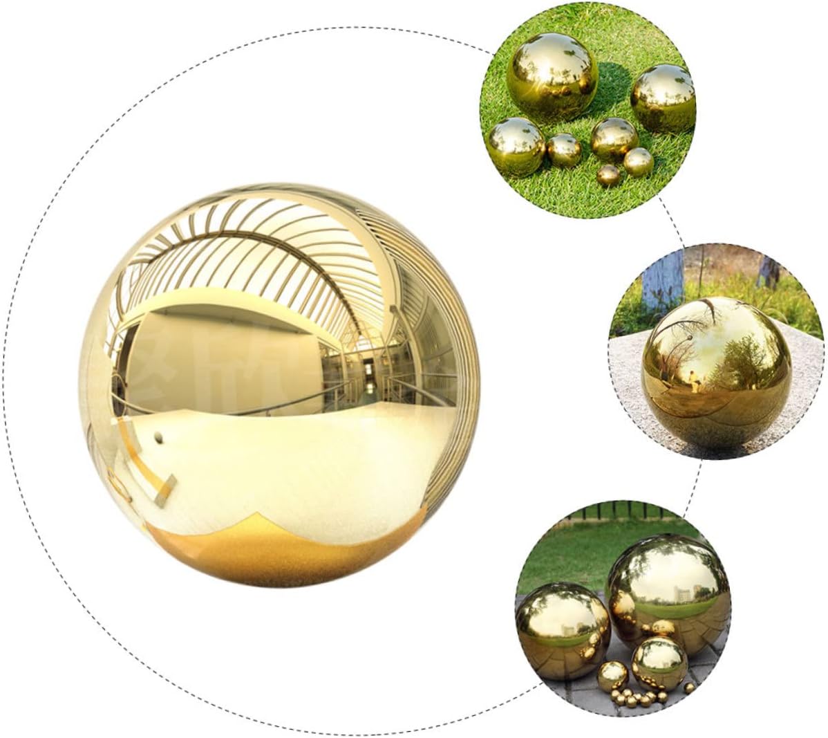 Stainless Steel Reflective Ball Garden Reflection Ball Mirror Gazing Ball Colored Gazing Ball Garden Metal Ball Colored Reflective Ball Polished Gazing Ball Garden Decor