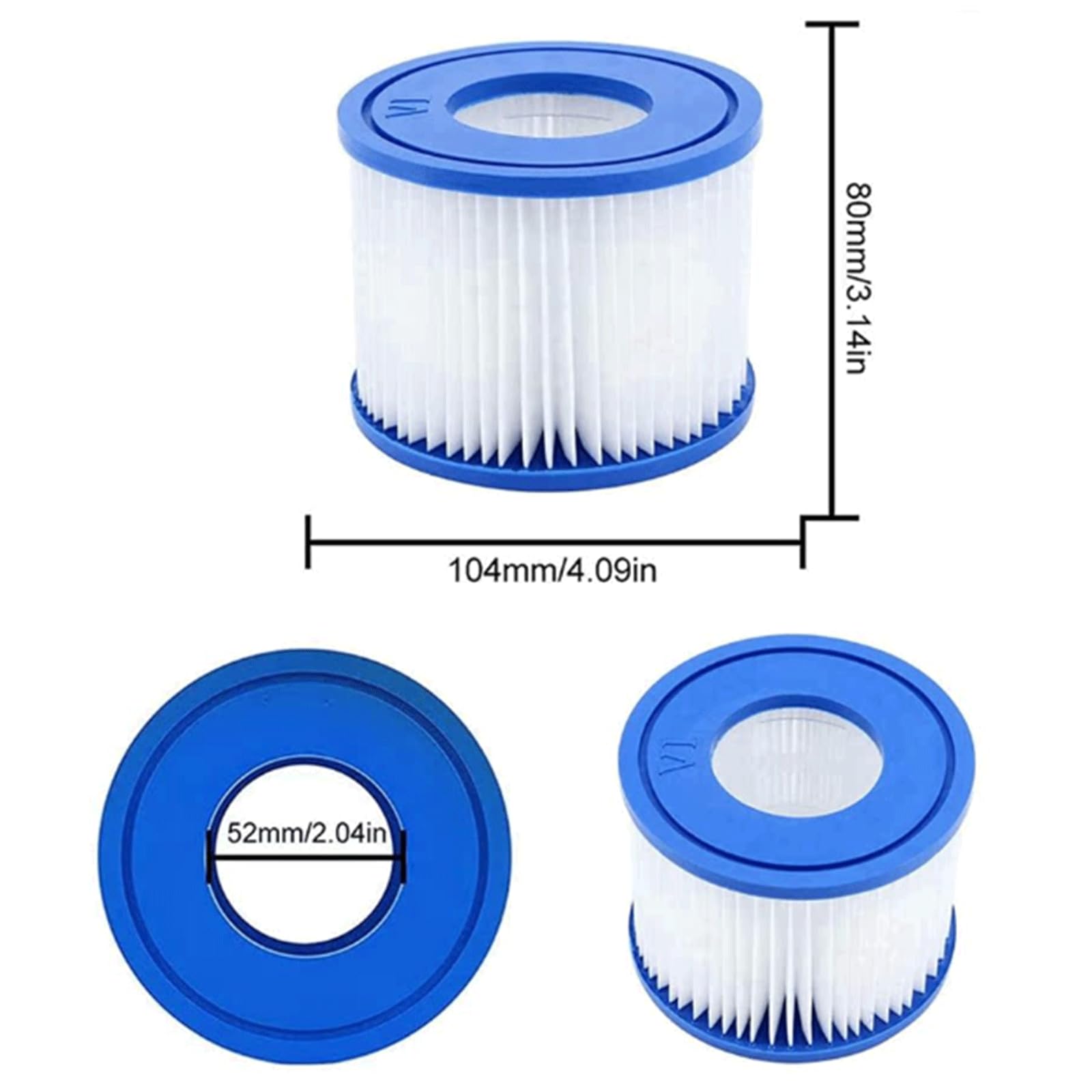 Lot de 16 cartouches filtrantes type VI pour piscine Best-way, Coleman SaluSpa, Palm Springs (D5-16)