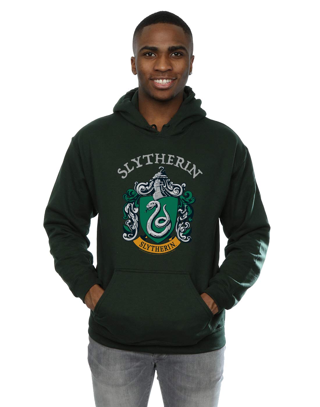 Harry Potter Men's Green Slytherin Crest Hoodie In | Size: Medium