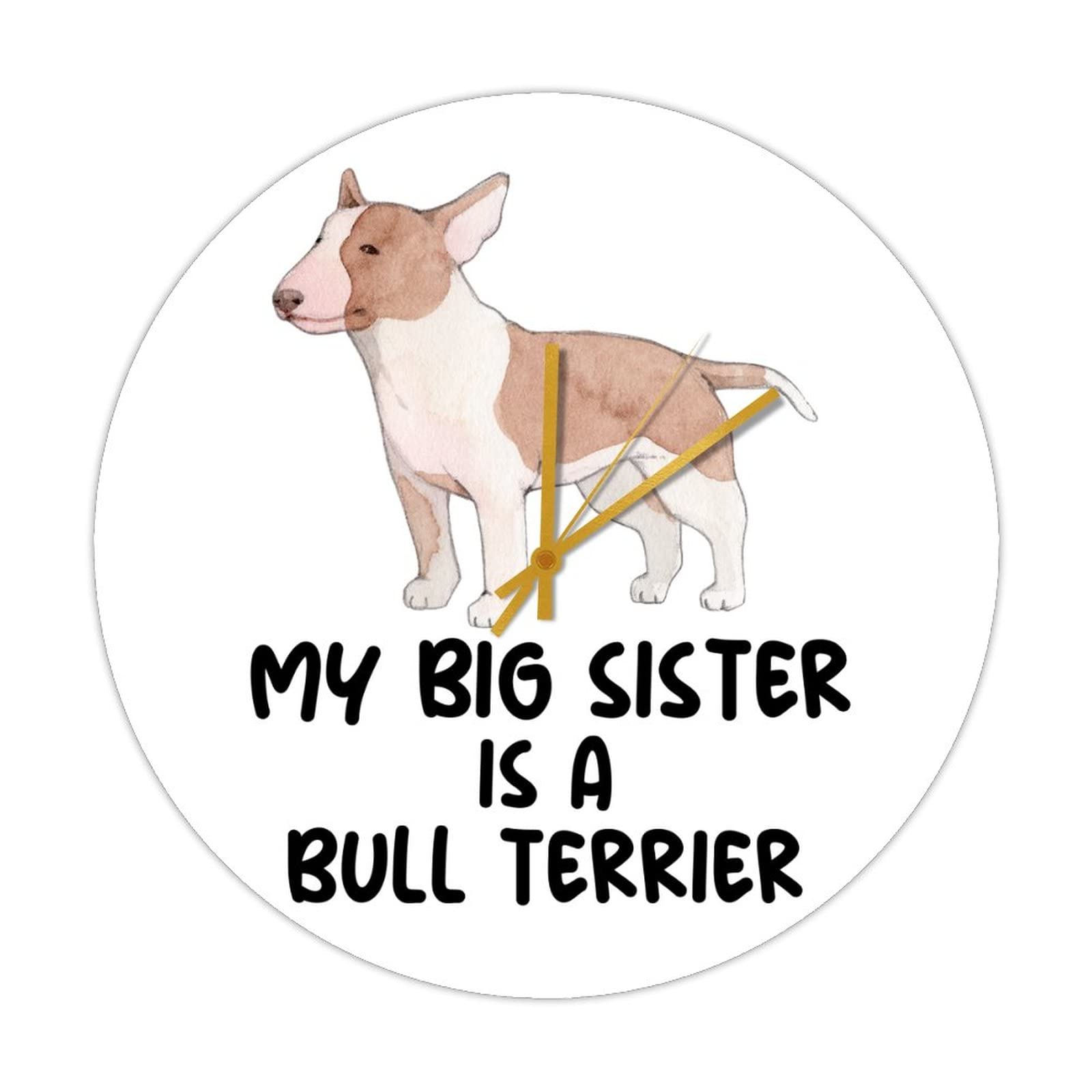 Horloge en bois Bull Terrier pour décorer salon et chambre