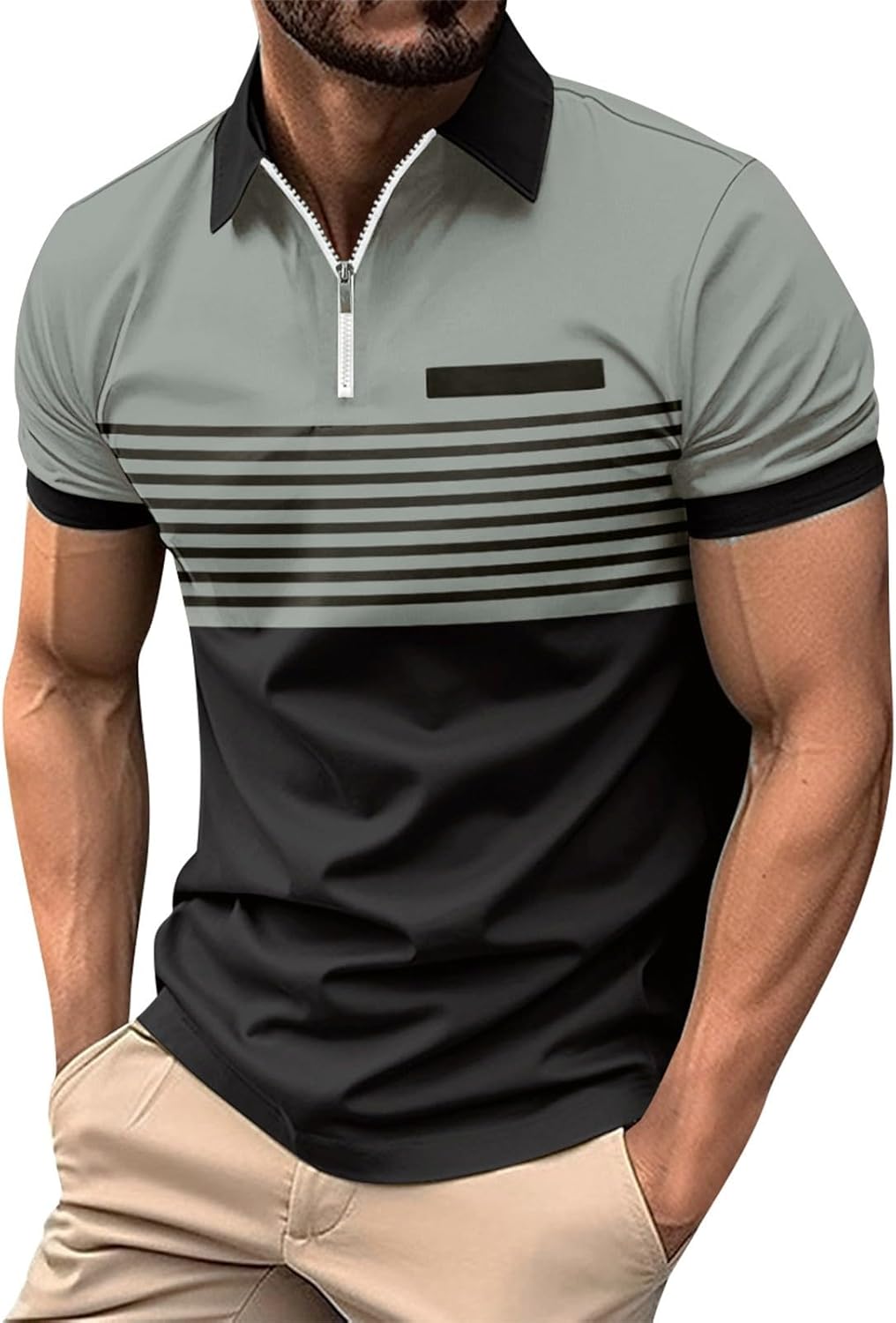 Ymosrh Mens Fashion Polo Shirts Solid Color Short Sleeve Casual Classic Business Golf Polos Shirt, S-3XL