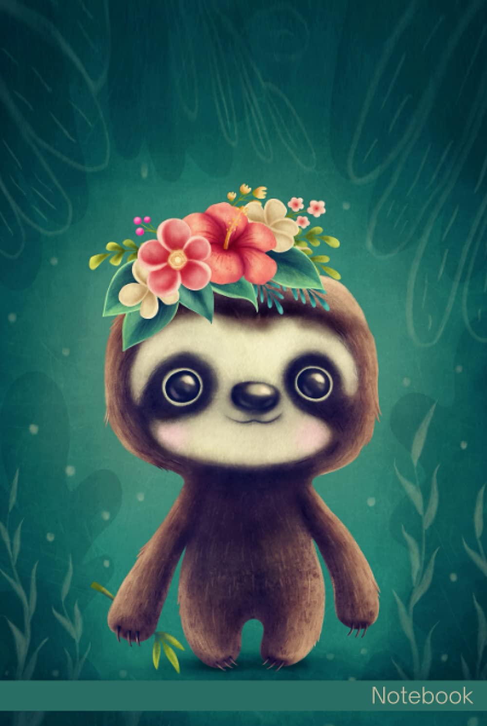 Notebook: Sloth Notebook Journal For Teens and Adults | 120 Pages | Grey Lines | Glossy Cover | 6 x 9 In