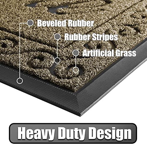 Yimobra welcome door mat, Heavy Duty Sturdy Front Mats for Home Entrance Outdoor Indoor,Non Slip Backing - Image 2