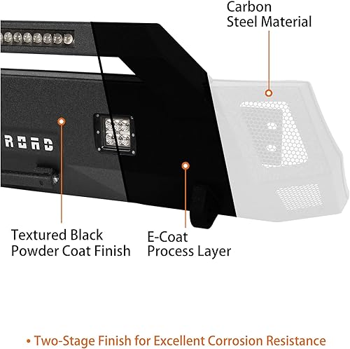 Vista 7 de Hooke Road Parachoques delantero de acero Tacoma compatible con Toyota Tacoma 2016-2023 3ª