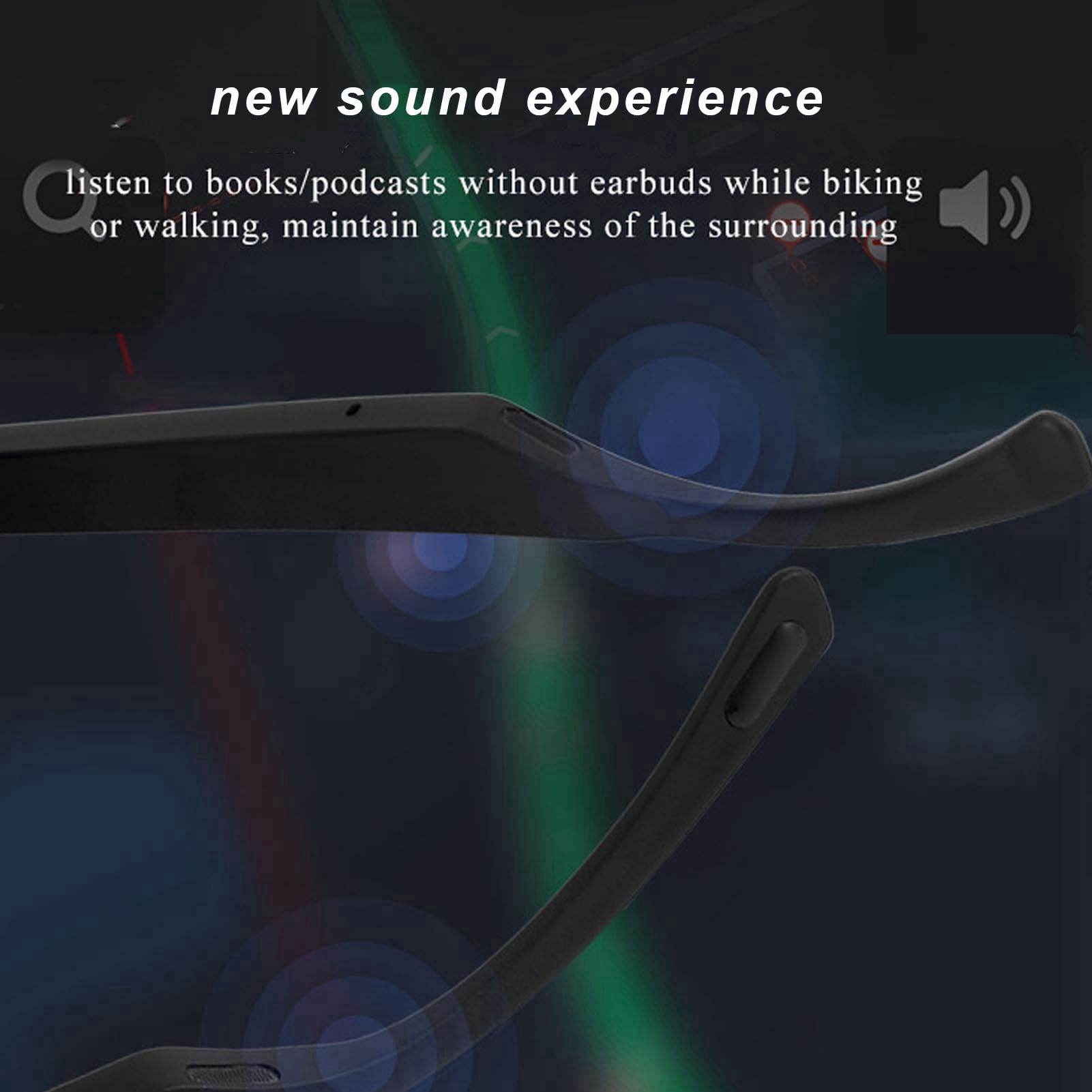 Cuifati Lunettes Audio Intelligentes, Audio HiFi Stéréo, Commande Tactile