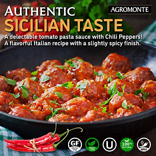 Agromonte Authentic Italian Cherry Tomato Pasta Sauce (Arrabbiata)- Taste of Italy Gourmet Foodie and Chef Gift - Certified Kosher, Gluten-Free, All Natural, Spicy Sauce 9.17oz (2 pack)