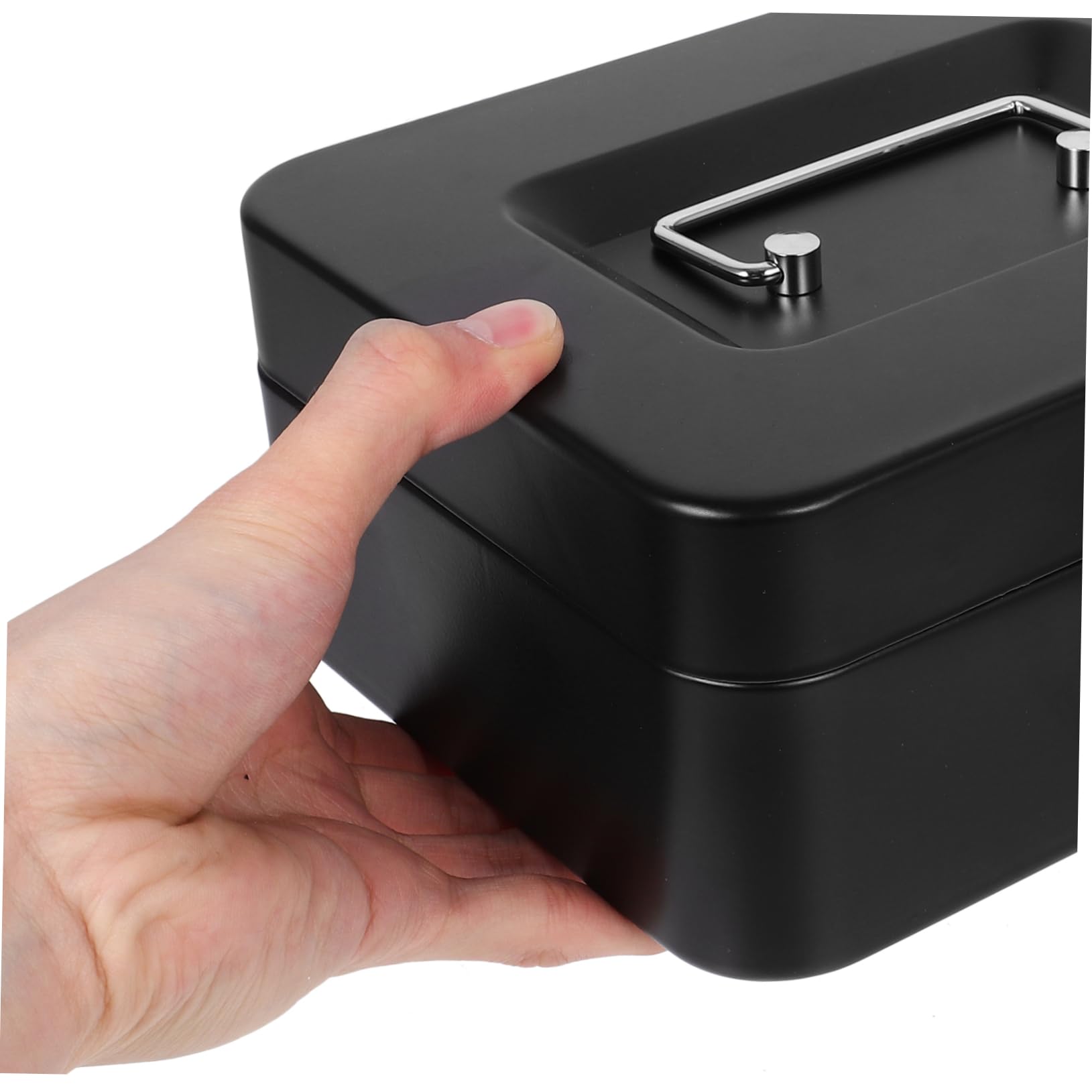 POPETPOP Caja de Dinero con Cerradura Caja de Metal para Escritorio Pequeña con Cerradura para Guardar Joyas el Hogar o Oficina