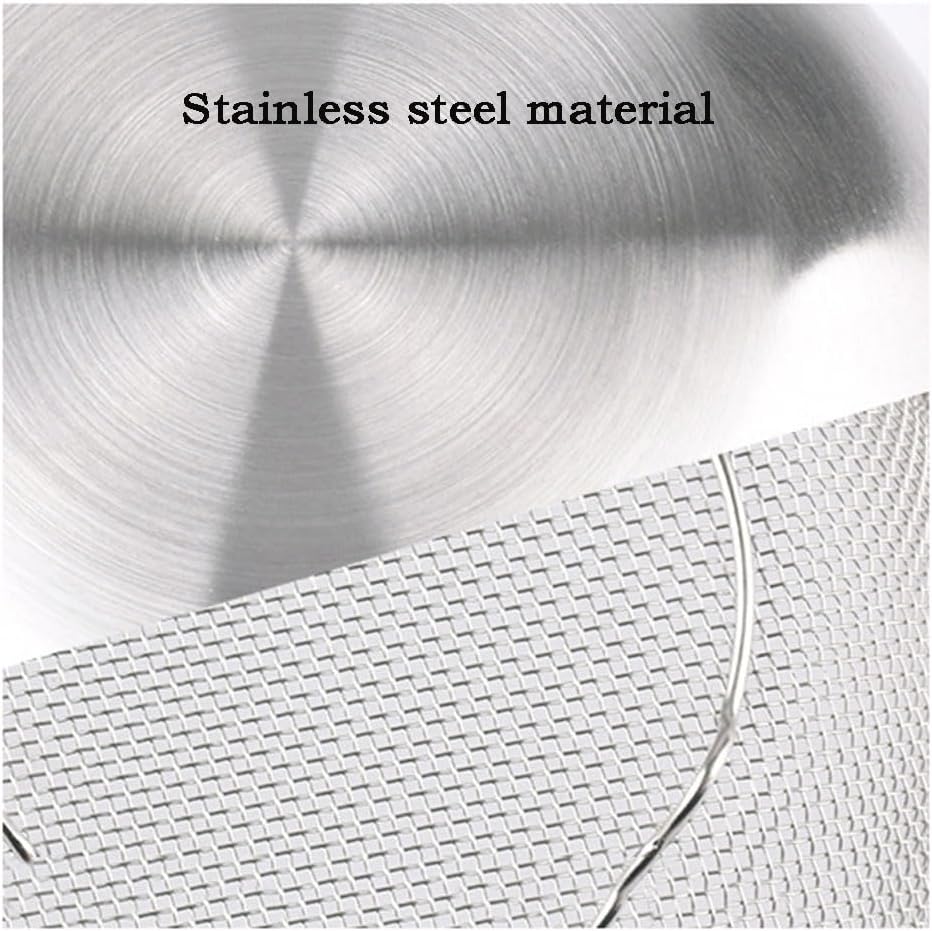 2pcs 304 Stainless Steel Microporous, with Mixing Bowl For washing vegetables, fruit and rice and for draining cooked pasta(Size:19CM,Color:Silver)