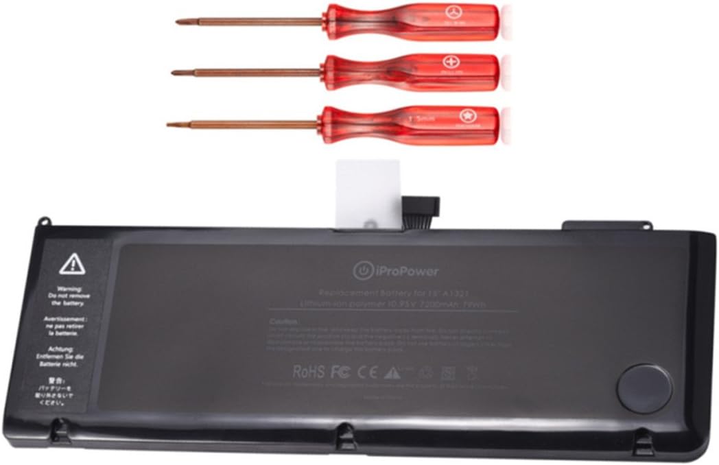 iProPower 7200mAh A1321 Battery for Apple MacBook Pro 15 inch A1321 A1286 (2009&2010 Version Only) High Capacity 10.95V 73Wh Replacement Laptop Battery