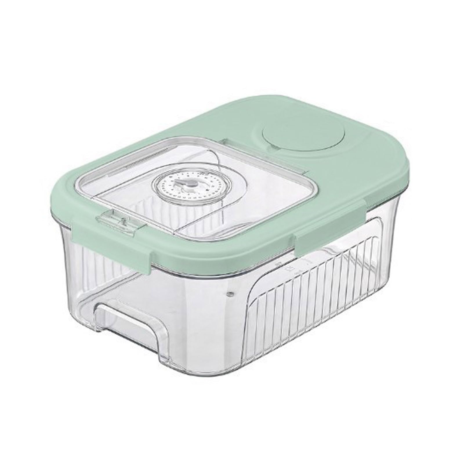 Elnwnnkc Green Grain Rice Storage Bin Clear Proof Dustproof Organizer Holder For Pet Food Flour Bean Organization Kitchen Storage Box