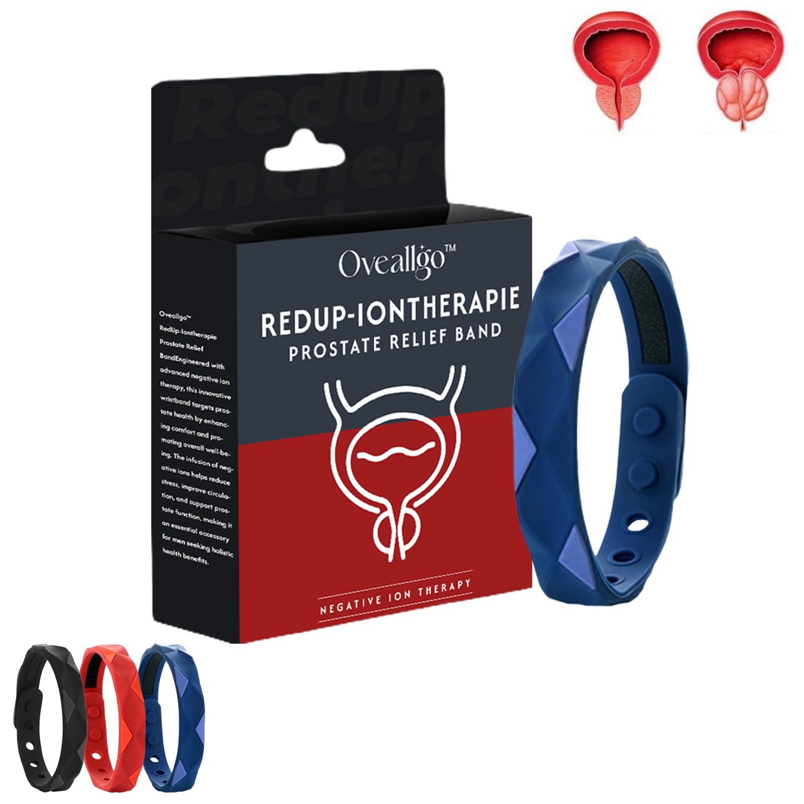 Oveallgo PRO RedUp-Iontherapie Prostate Relief Band, Copper Prostate Band, Oveallgo Prostapower Magnetic Copper Band, Improves Circulation - Health Gift (Blue)