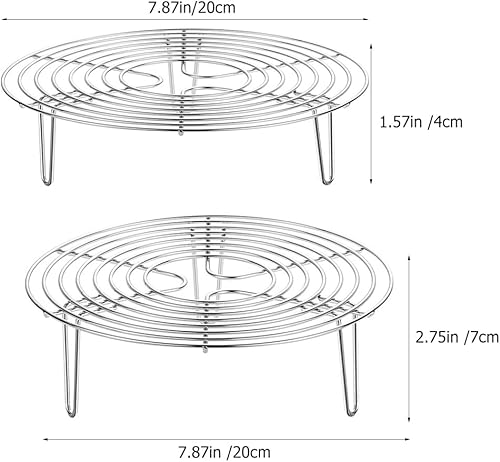 Vista 60 de Estante de vapor para ollas: Estante redondo de enfriamiento de acero inoxidable - Estante de vapor para freidora de vapor, olla a presión 7.9