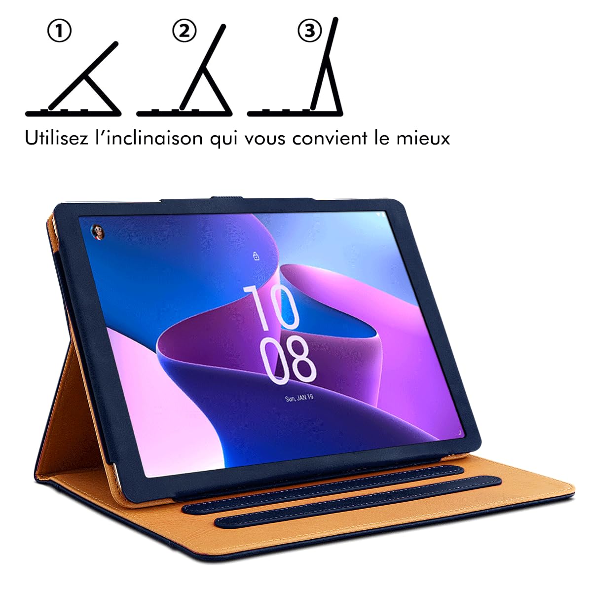 KARYLAX - Étui de Protection Bleu + Clavier AZERTY Français Bluetooth pour Tablette Lenovo Tab M10 Plus 10.61 Pouces (3ème Génration - 2022)