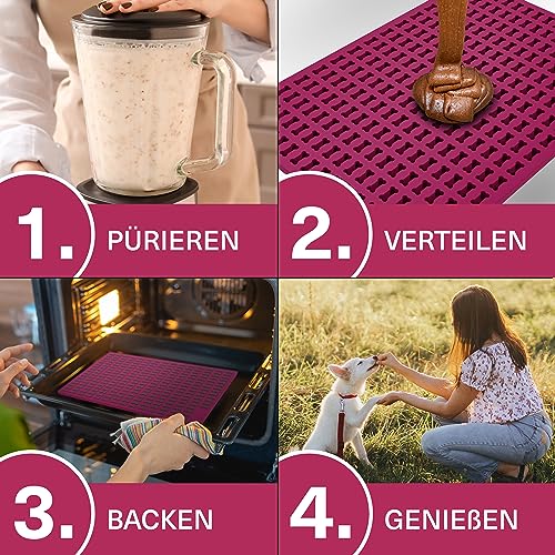 YAVA® Mini Knochen (2cm) Backmatte Hundekekse, Premium Silikon Backmatte für Hundeleckerli, Leckerli Backmatte für Hunde, Backmatten für Hundeleckerlies, Backform, Pralinenform, BPA-frei (Bordeauxrot)
