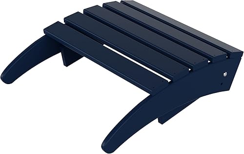 Miniatura 5 de WestinTrends Otomana para exteriores, reposapiés otomano Adirondack para patio, taburete plegable de madera de polietileno para todo tipo de clima,