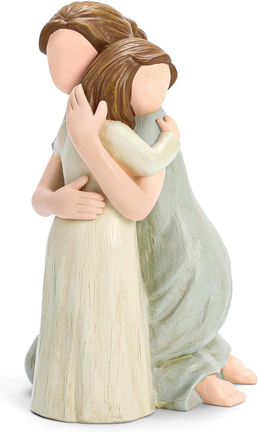 Mother and Daughter Figurine Sculpture, Sculpted Hand-Painted Figure Love My Daughter Gift for Mother’s Day Anniversary Birthday