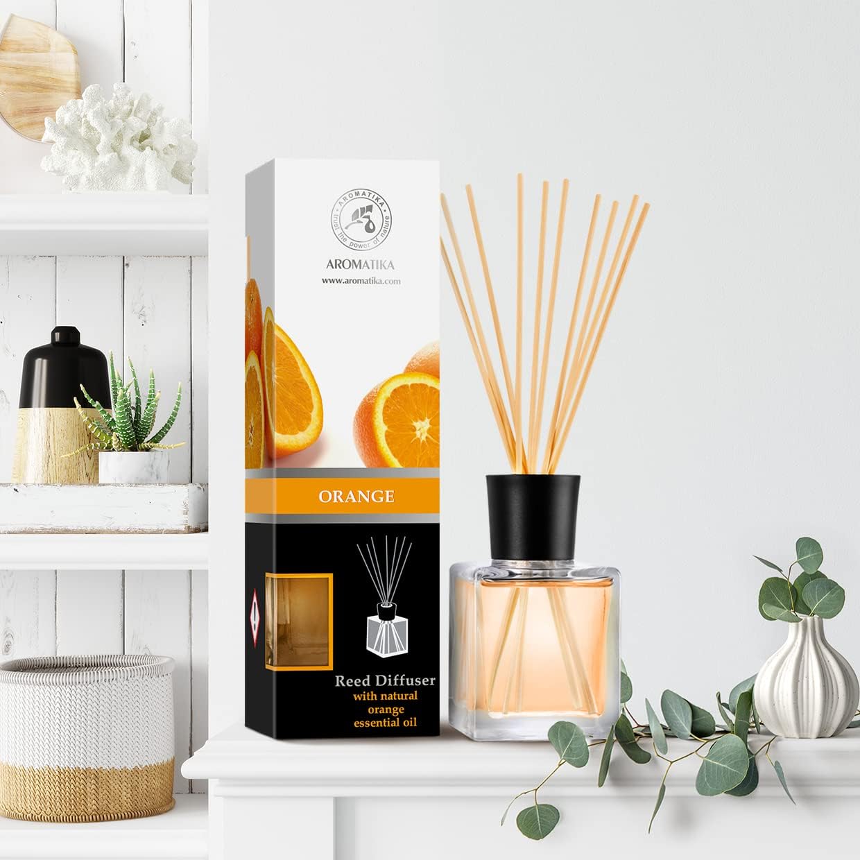 Orange Essential Oil Reed Diffuser with Natural Fragrance