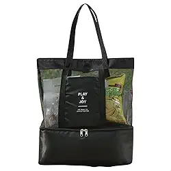 Bolsa de Praia Telada com Compartimento Térmico (Preto)